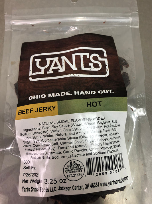 Hot Beef Jerky - Yants Snack Foods