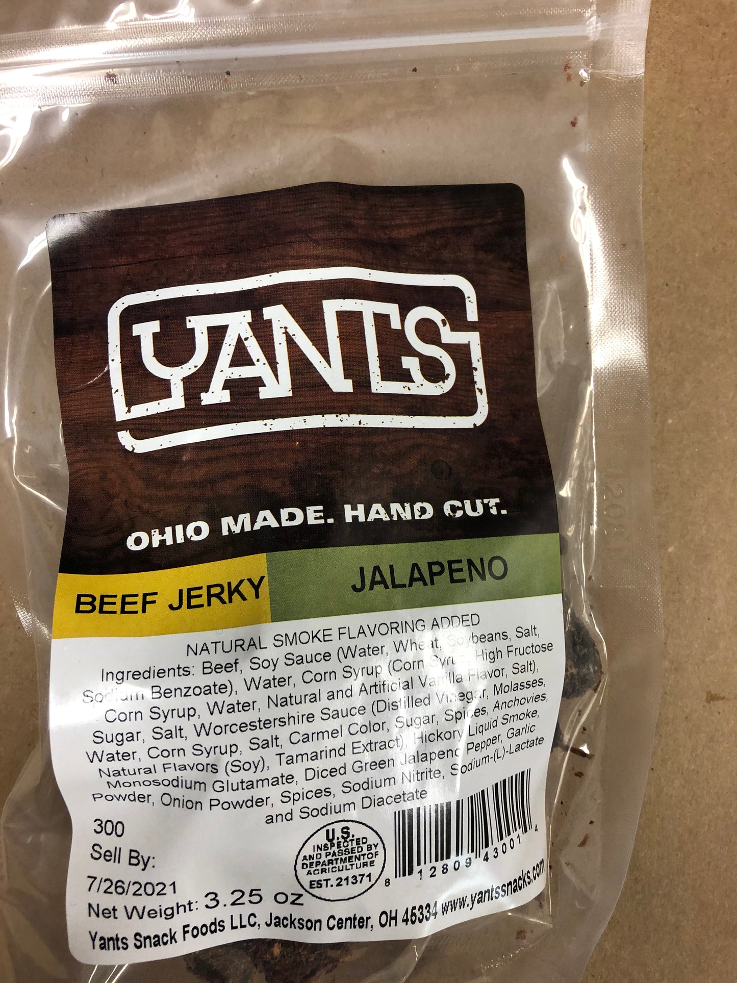 Jalapeño Beef Jerky - Yants Snack Foods