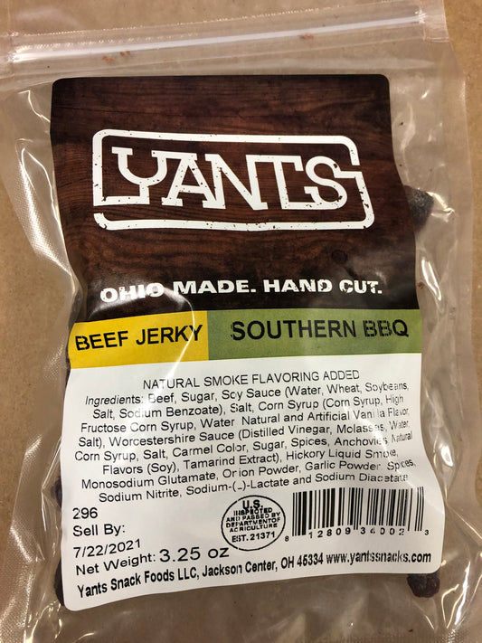 Southern BBQ Beef Jerky - Yants Snack Foods