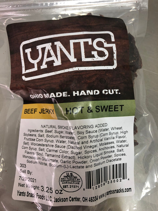 Hot & Sweet Beef Jerky - Yants Snack Foods