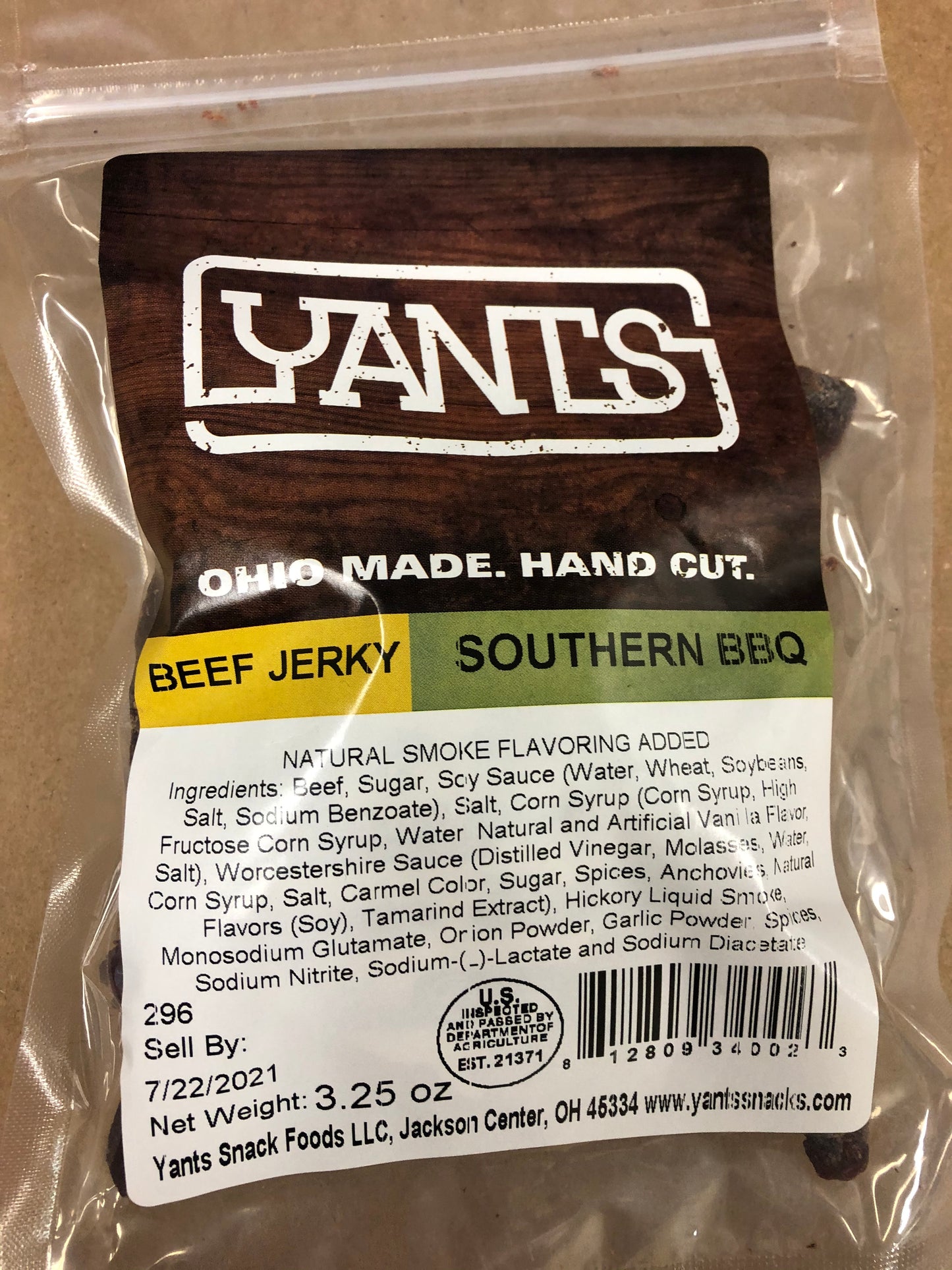 Southern BBQ Beef Jerky - Yants Snack Foods